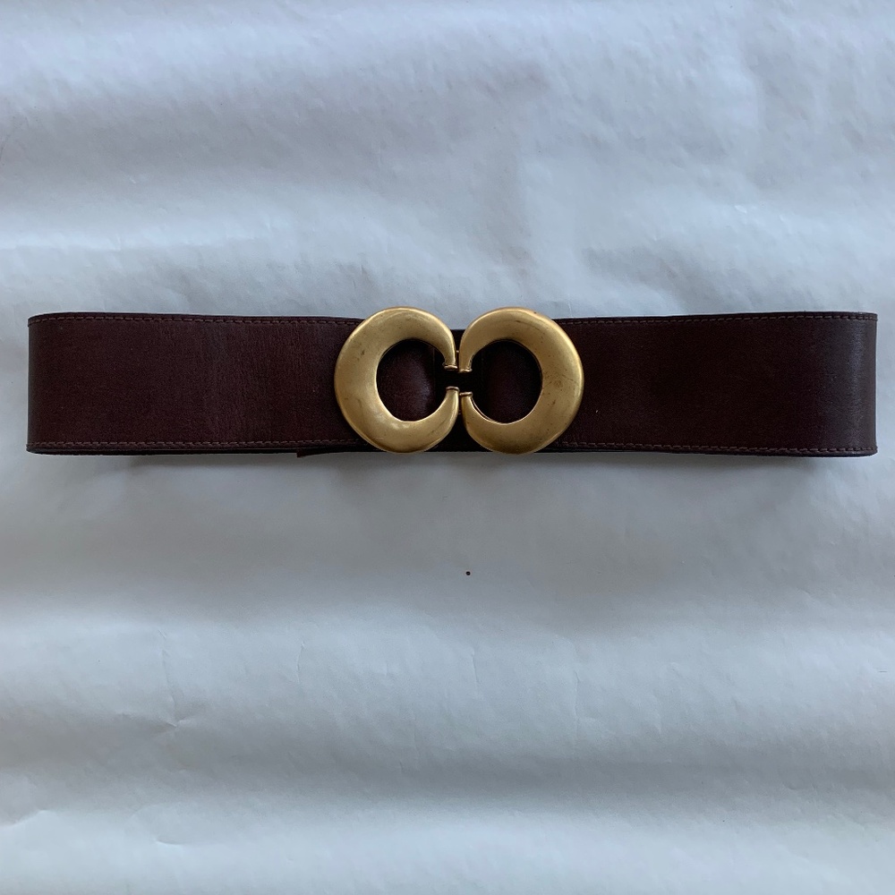 Beautiful L.A.Cano brown art leather and Gold tone belt